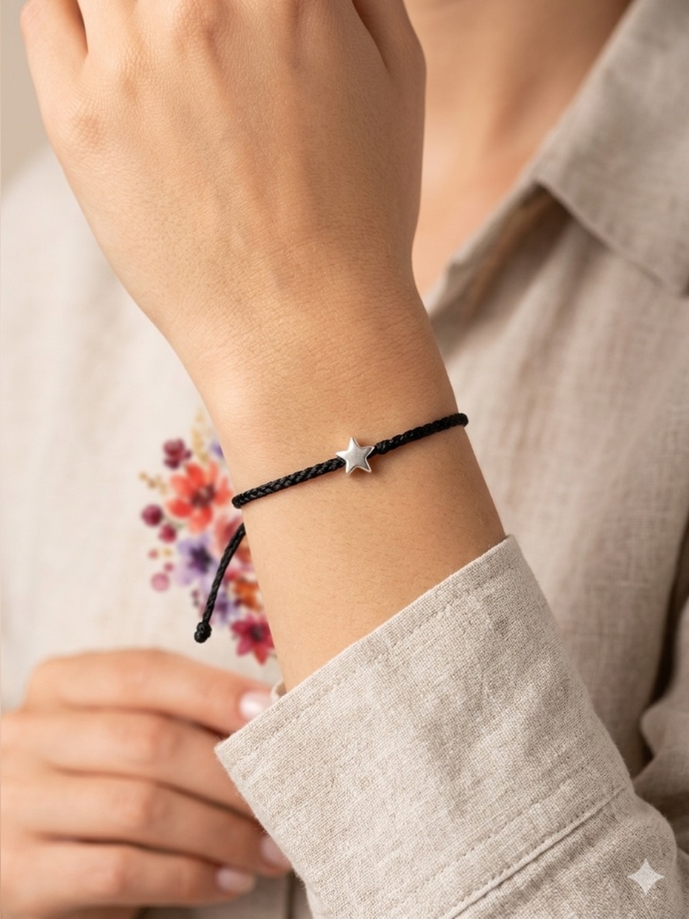 Wish Bracelet Star Charm | Minimalist Cord Friendship Gift